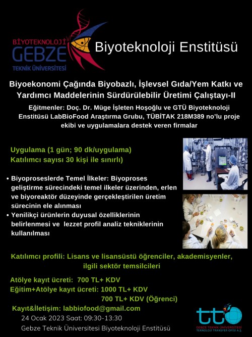 Biyoteknoloji Enstitüsü Eğitim Programı 2023