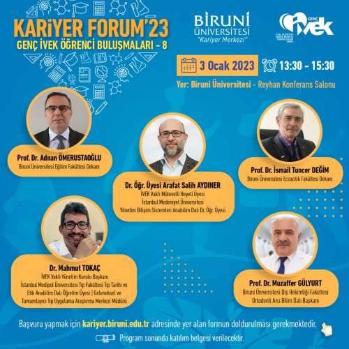 Kariyer Forum'23 Genç İVEK Öğrenci Buluşmaları-8' Etkinliğimize Davetlisiniz