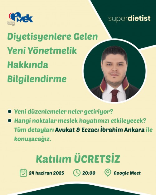 Diyetisyenlere Gelen Yeni Yönetmelik Hakkında Bilgilendirme