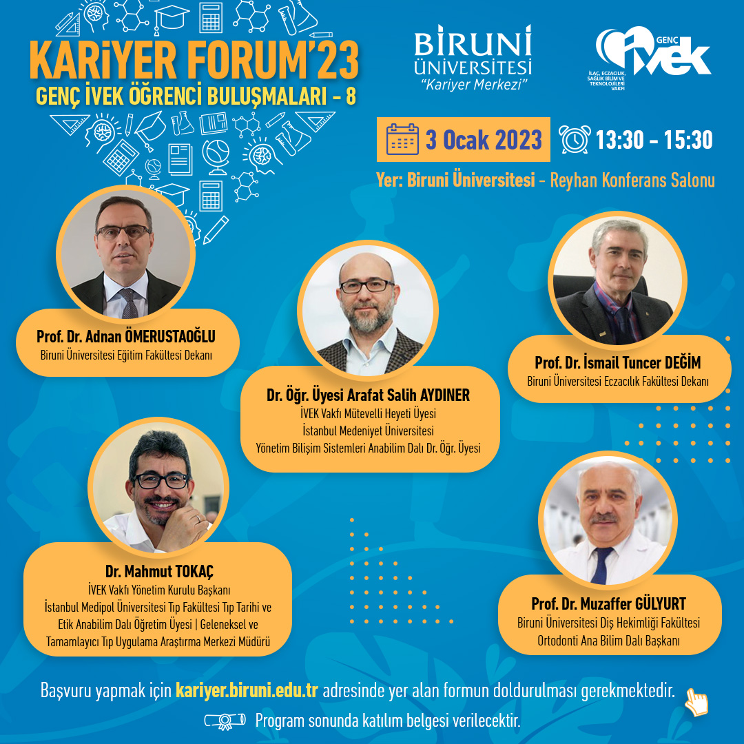  Kariyer Forum'23 Genç İVEK Öğrenci Buluşmaları-8' Etkinliğimize Davetlisiniz 