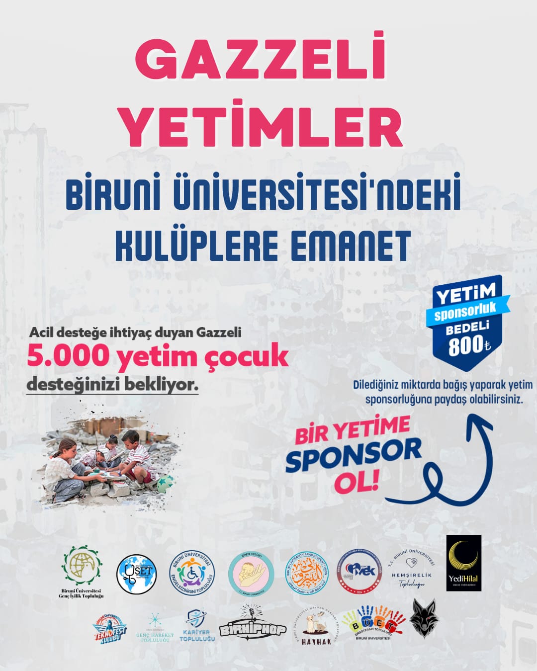  Genç İVEK Biruni Üniversitesi Öğrenci Topluğu Yetim Sponsorluk Programı 