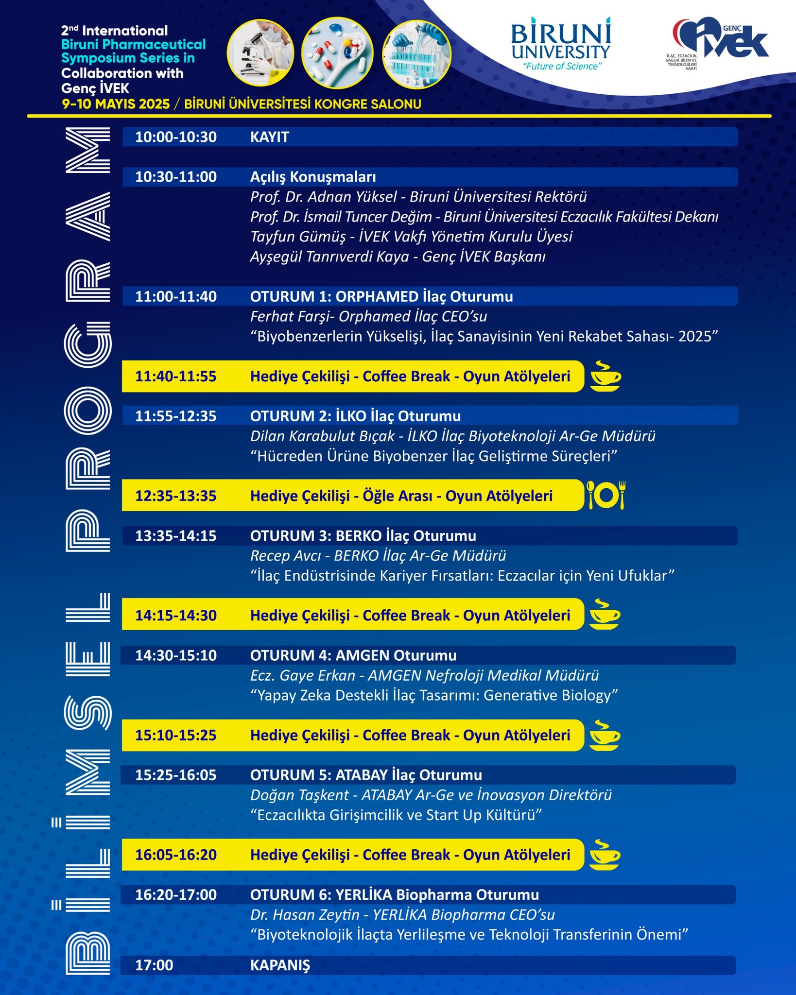  2nd International Biruni Pharmaceutical Symposium Series'in bilimsel programı yayında! 