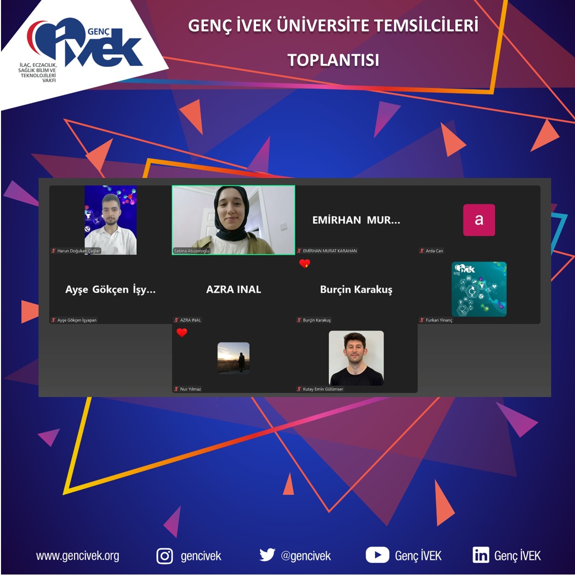  Genç İVEK Üniversite Temsilciler Toplantısı çevrim içi olarak gerçekleşti! 